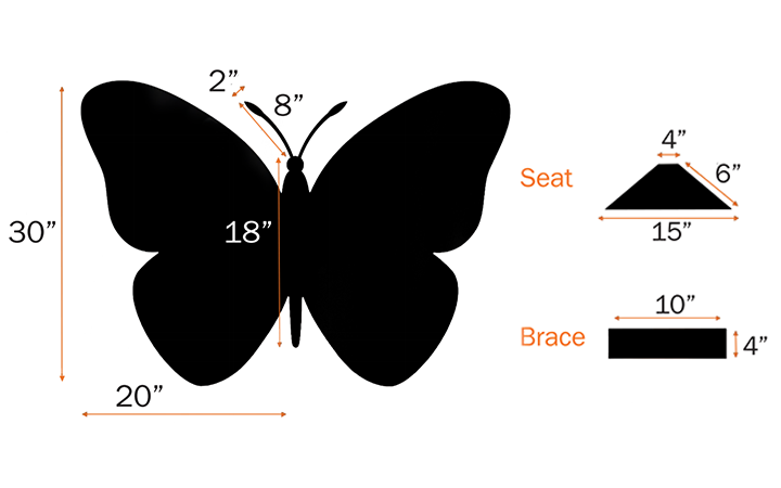 butterfly plant holder dimensions