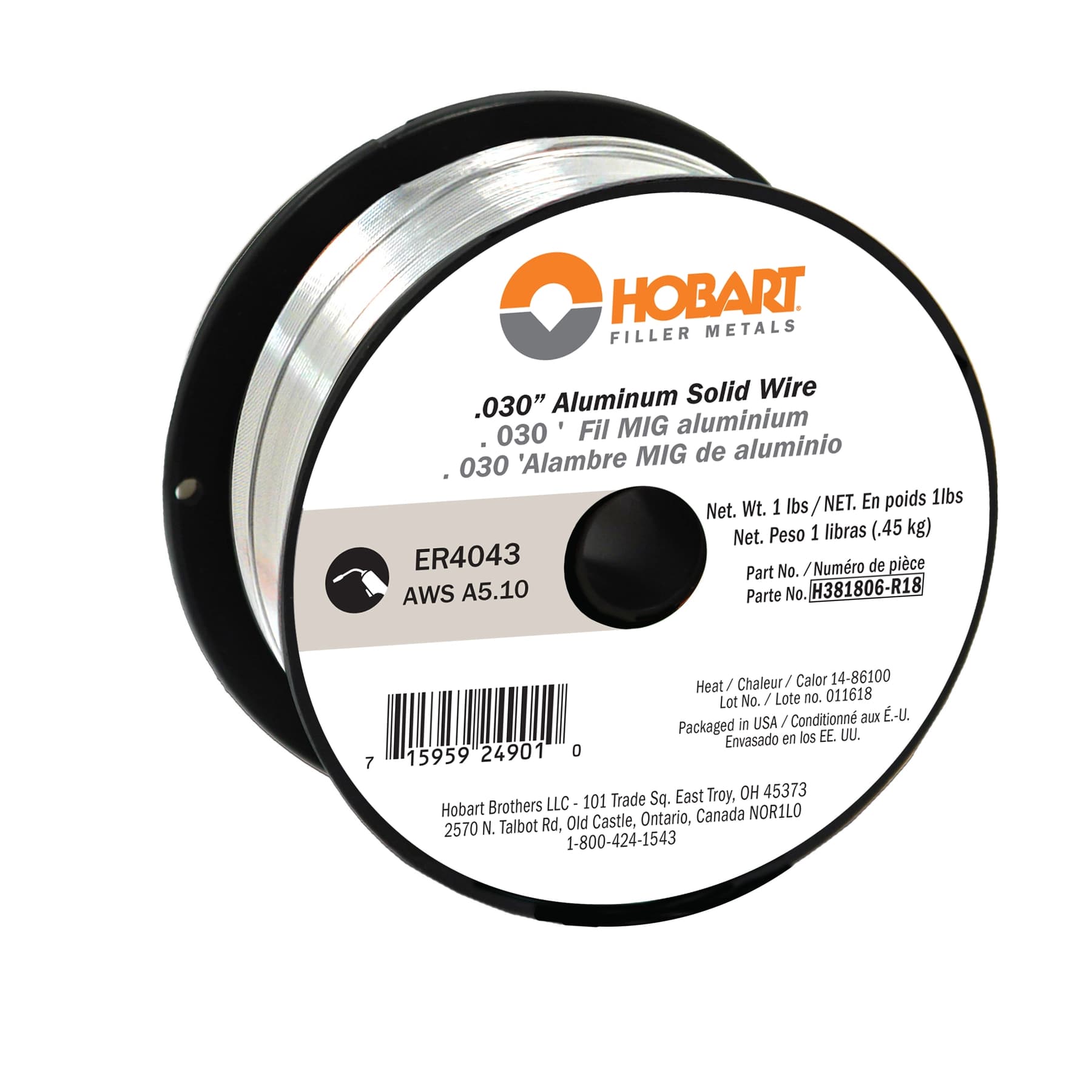 H381806-R18 .030 Aluminum Solid Wire RF