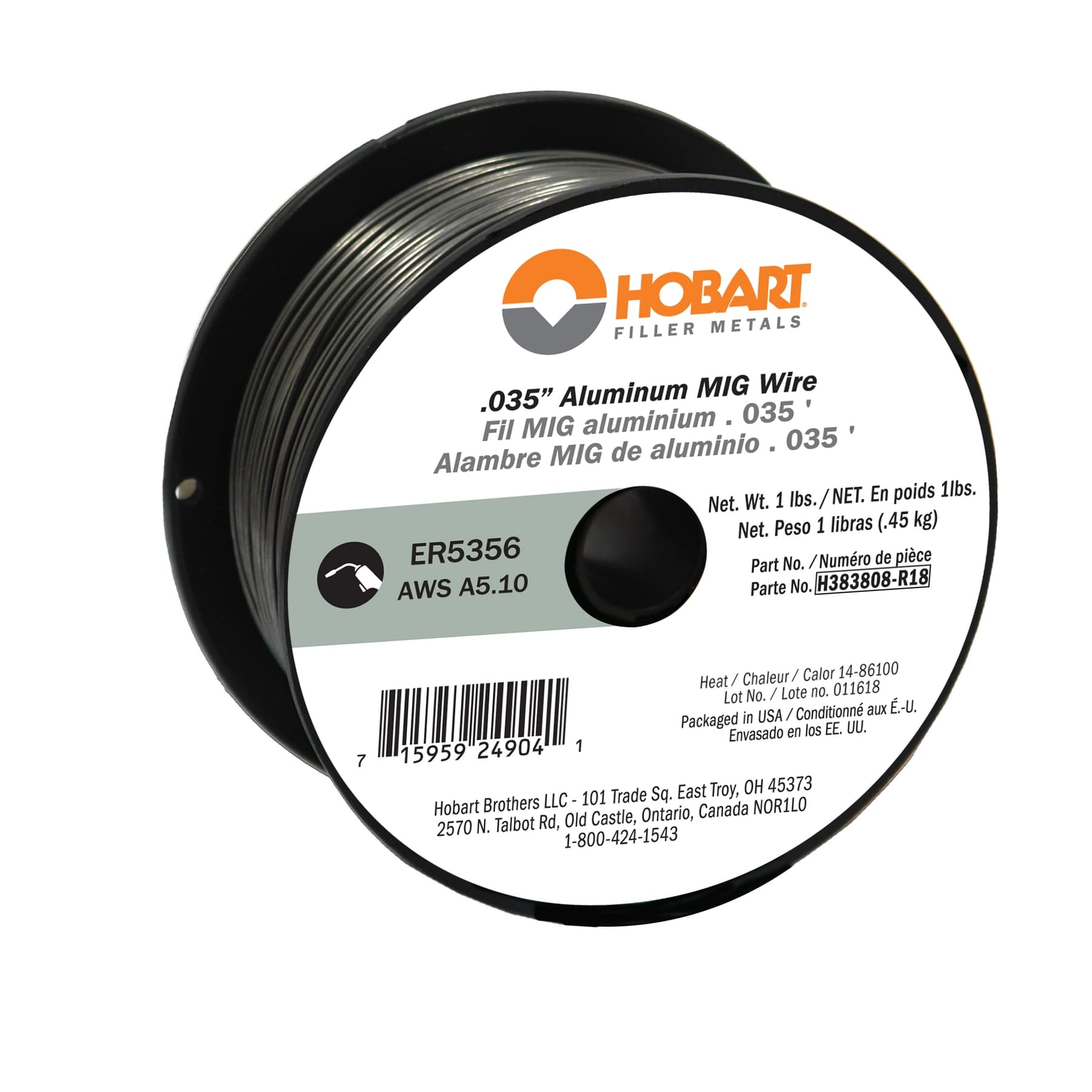 H383808-R18 ER5356 .035 Aluminum MIG Wire RF